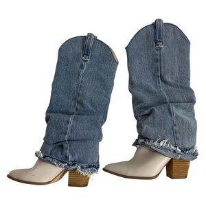 Steve Madden Blue Denim Boot Cut Jeans Boots